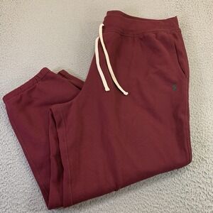 Polo Ralph Lauren Fleece Joggers Mens 3XB Maroon Red Drawstring Elastic Waist